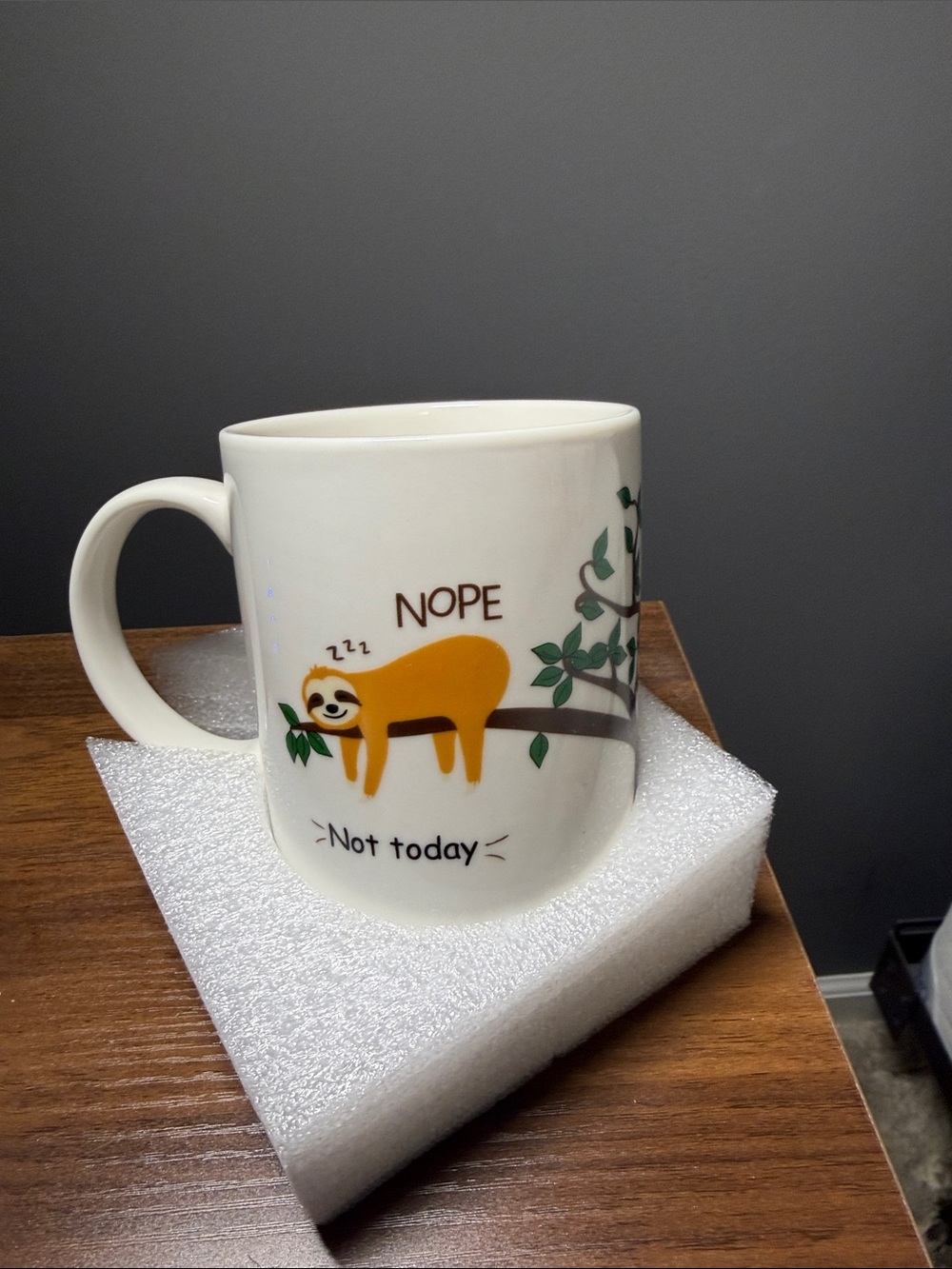Nope Not Today Sloth Ceramic Coffee Mug - White